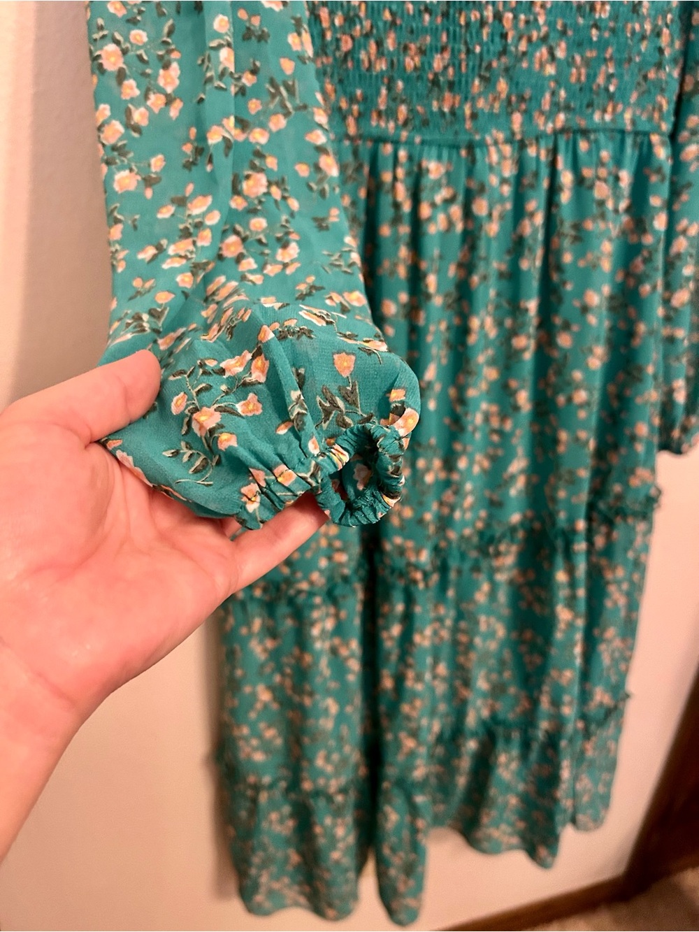 Women’s Teal Floral Dress, Size Small, EUC - Picture 4 of 11
